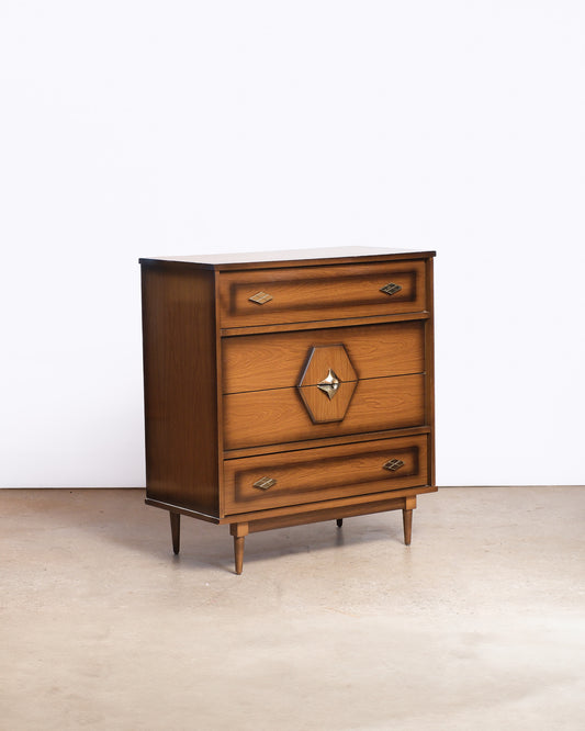 MCM Dark Walnut Contemporary Tallboy Dresser
