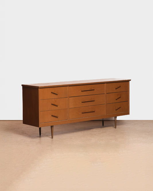 MCM Walnut Wide Modern Dresser