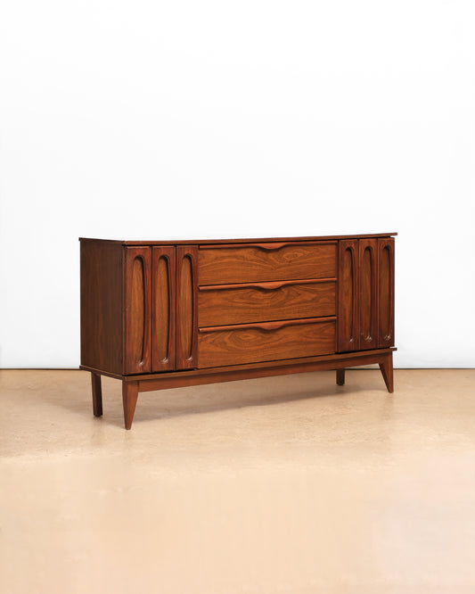 MCM Dark Walnut Dresser / Credenza By Viscol