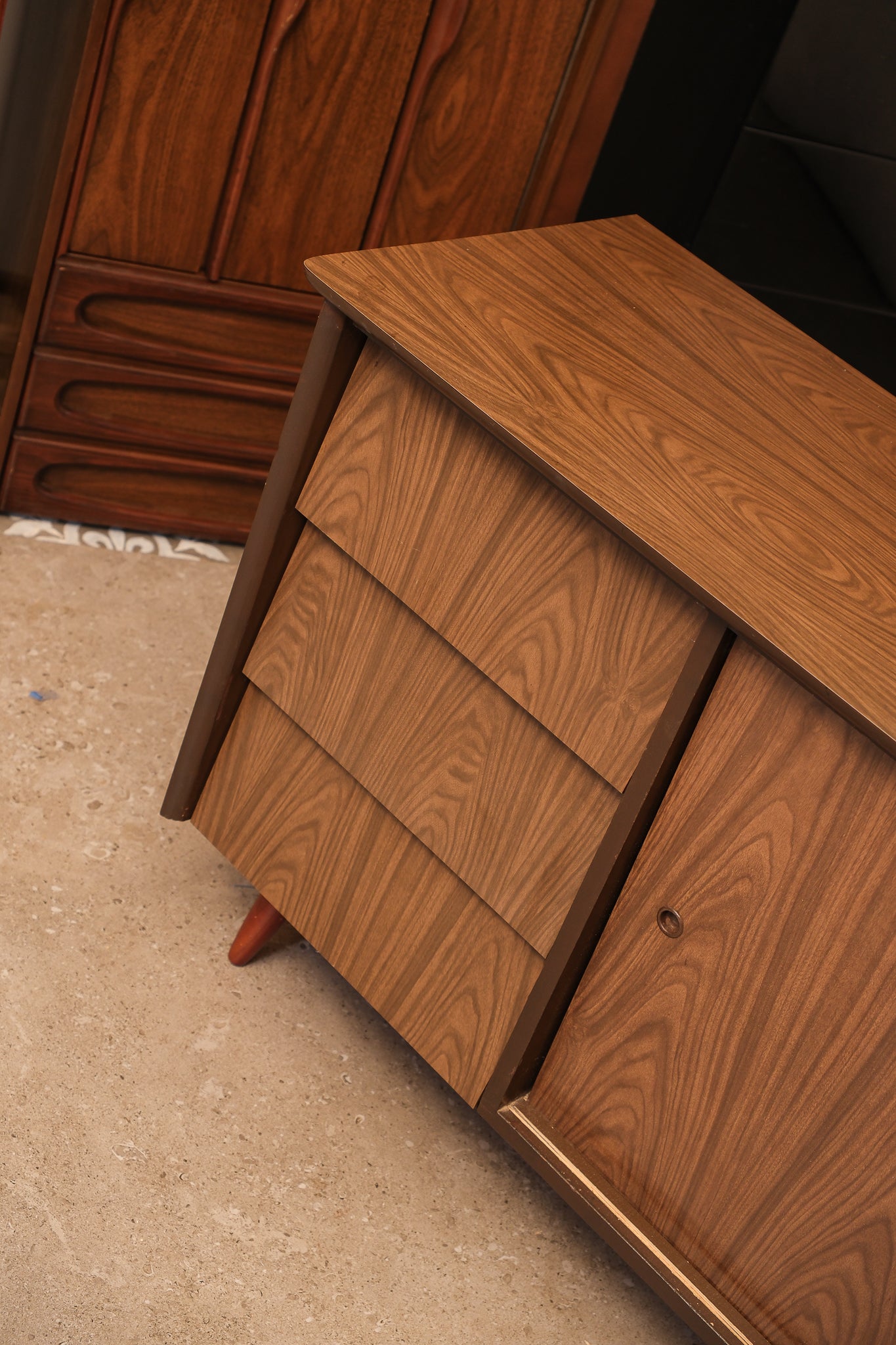 MCM Walnut Veneer Dresser / Credenza