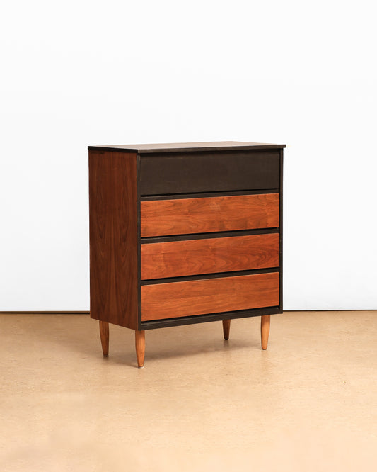 MCM Dark Walnut Tallboy Dresser