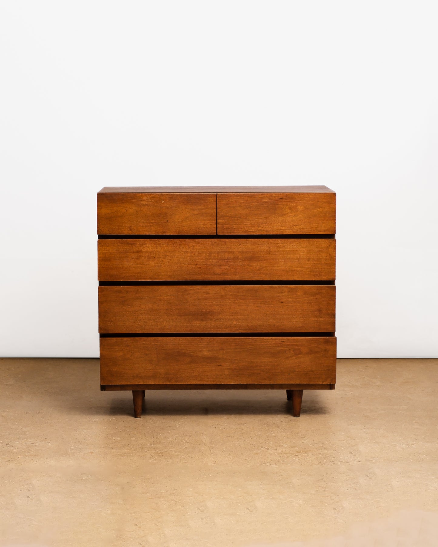 MCM Black Walnut Tallboy Dresser By American