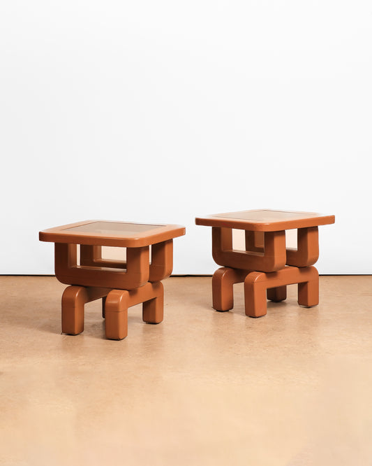 MCM Contemporary Glass Coffee Table Set