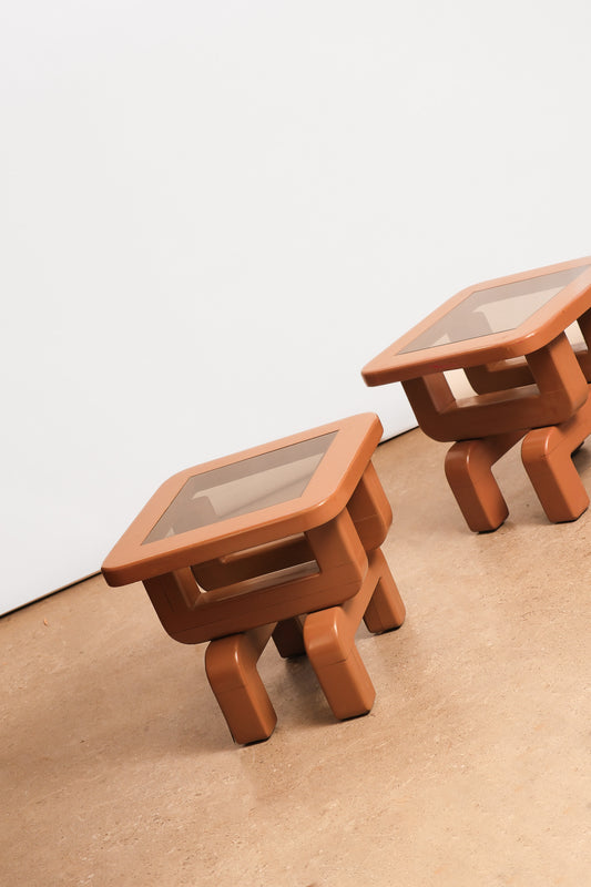 MCM Contemporary Glass Coffee Table Set