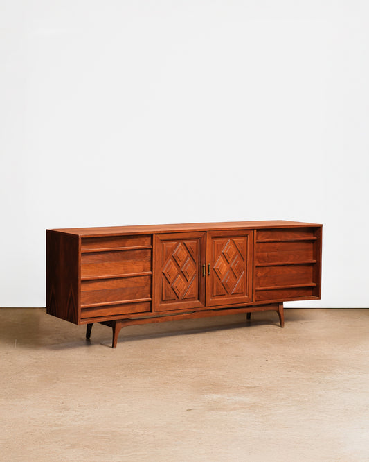MCM Walnut Contemporary Wide Dresser