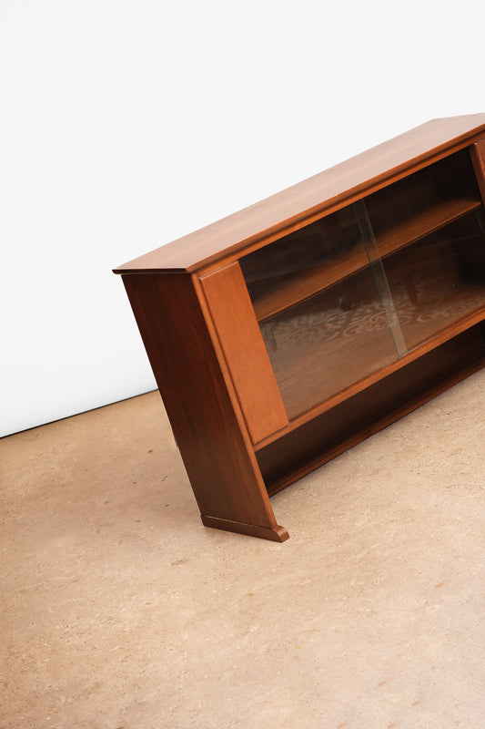MCM Dark Walnut Glass Cabinet By Knetchel