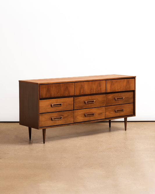 MCM Dark Walnut Dresser By VIC ART