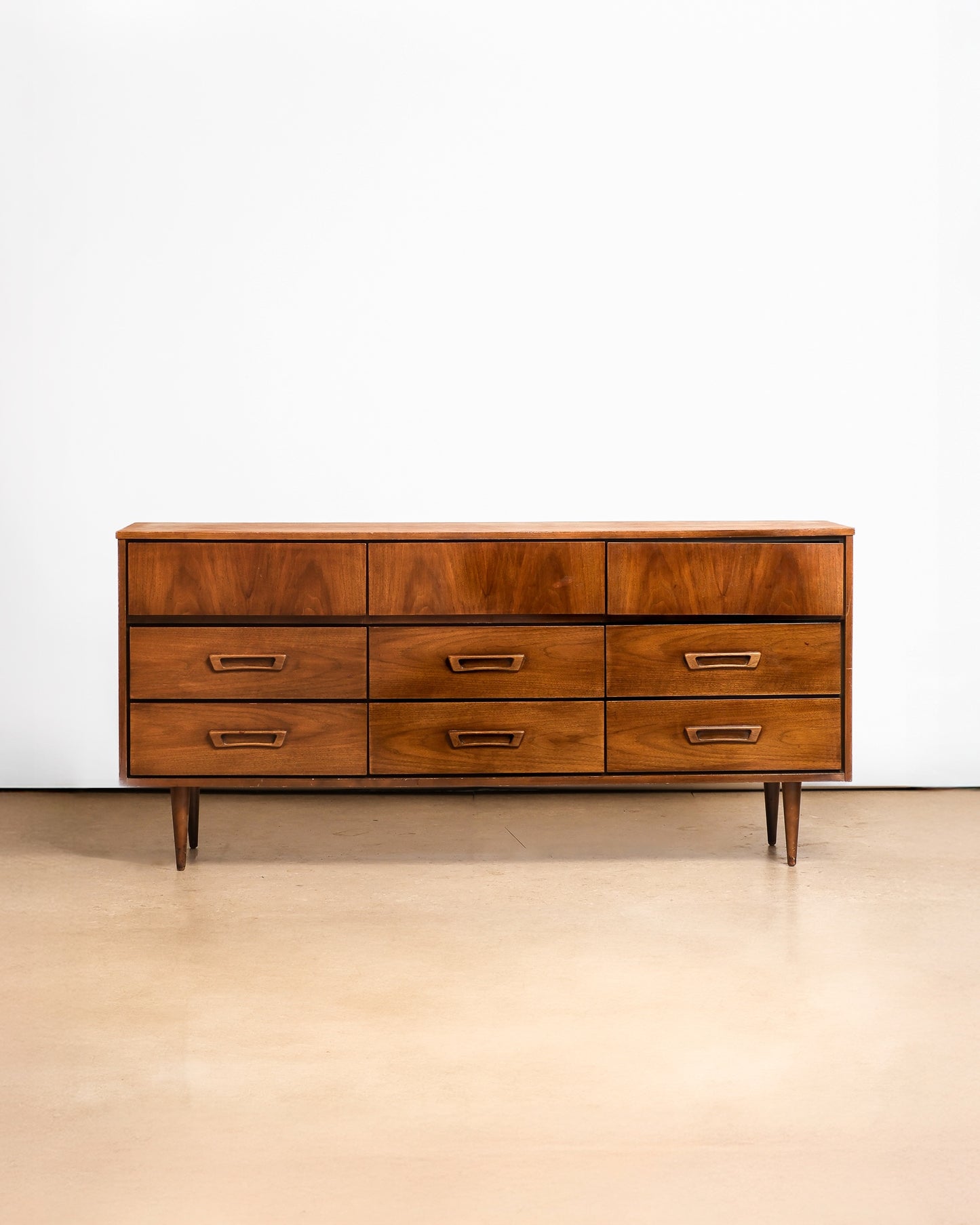 MCM Dark Walnut Dresser By VIC ART