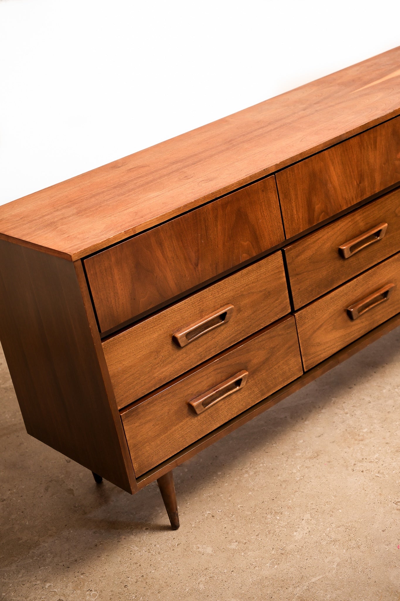 MCM Dark Walnut Dresser By VIC ART