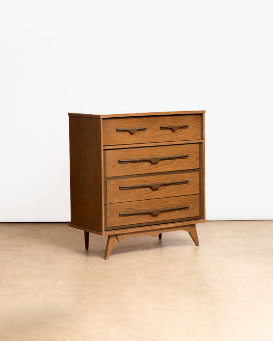 MCM Dark Walnut Tallboy Dresser