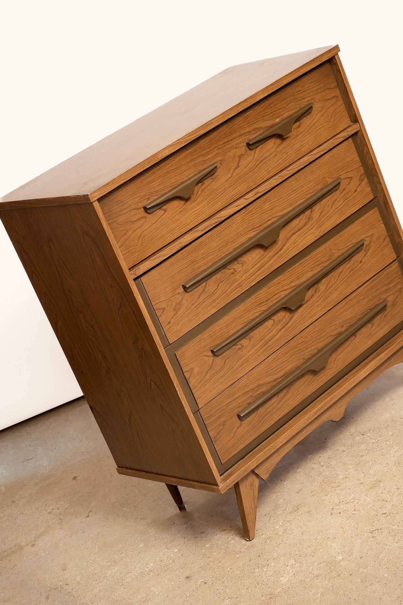 MCM Dark Walnut Tallboy Dresser